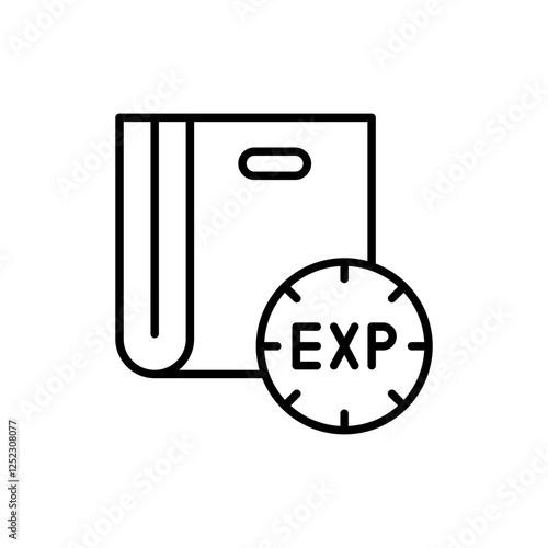 Expired product outline icons, minimalist vector illustration ,simple transparent graphic element .Isolated on white background