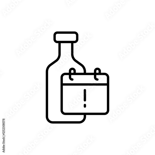 Expired product outline icons, minimalist vector illustration ,simple transparent graphic element .Isolated on white background
