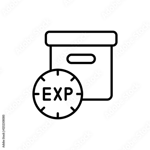 Expired product outline icons, minimalist vector illustration ,simple transparent graphic element .Isolated on white background