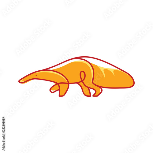 Cute walking tapir animal illustrator logo design 