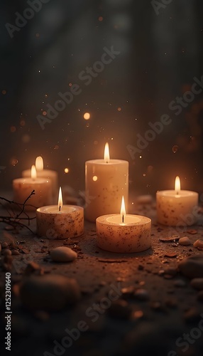 souls digital art all candles saints day lit all concept backdrop background illustration creative day gloomy all saints' day ceremony funeral funereal concept spiritual commemoration many religion