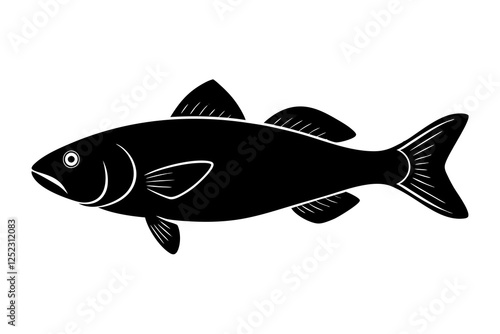 Barramundi Fish silhouette vector, fish vector illustration 
