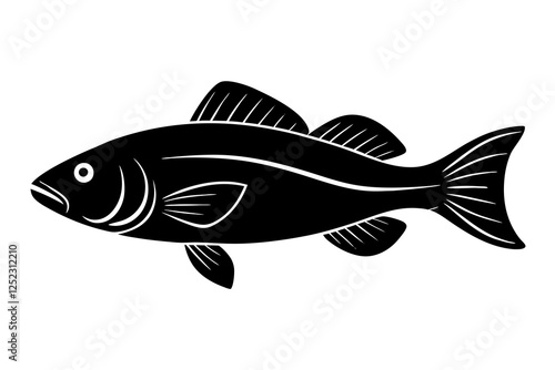 Barramundi Fish silhouette vector, fish vector illustration 