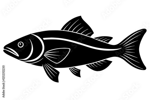 Barramundi Fish silhouette vector, fish vector illustration 