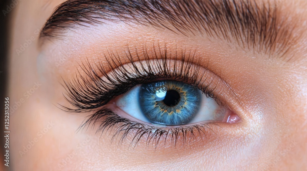 Obraz premium Close-up of Beautiful Blue Eye with Long Lashes