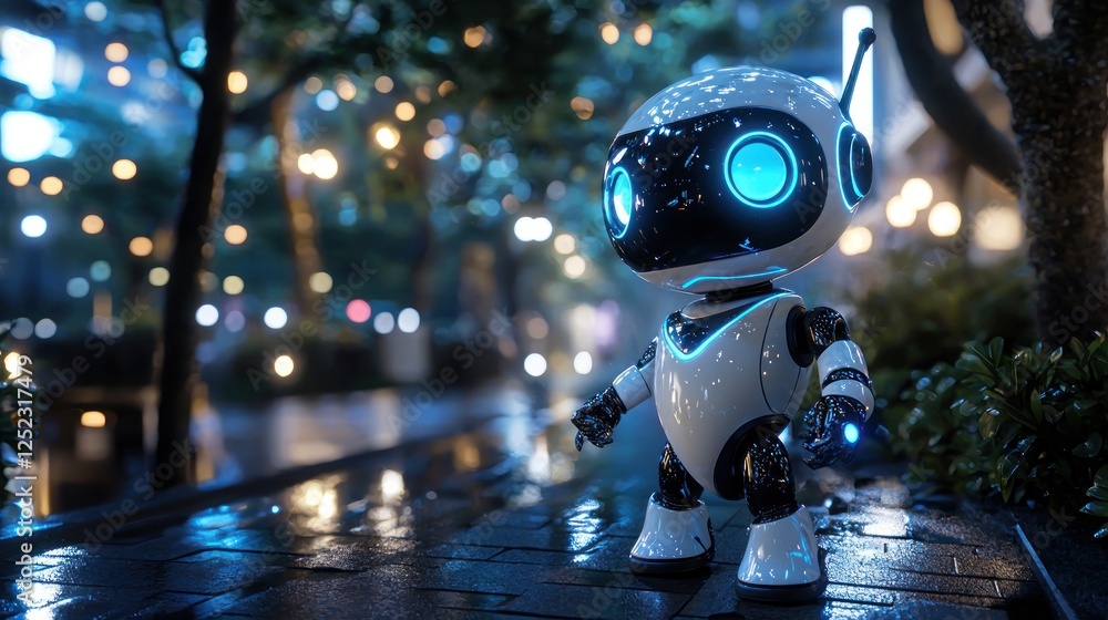 Night City Robot: A Futuristic Encounter Night City Robot: A Futuristic Encounter
