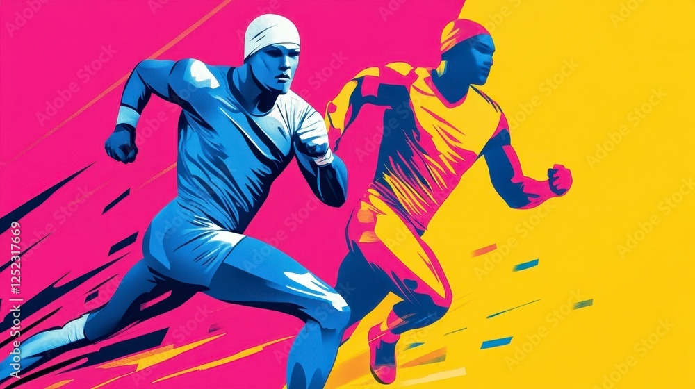 Dynamic Athletic Sprinting Action Dynamic Athletic Sprinting Action