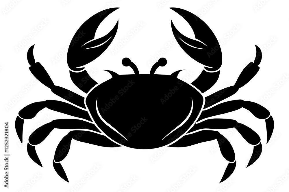 Crab icon Black silhouette vector illustration Crab icon Black silhouette vector illustration