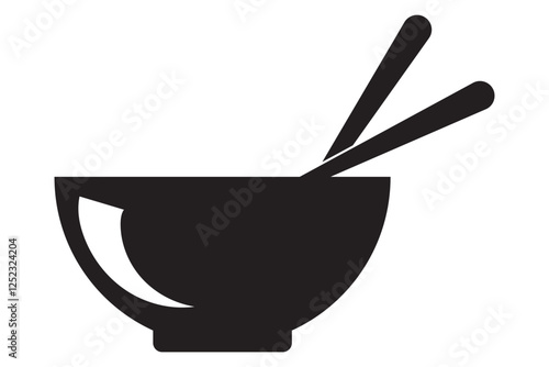 Chopstick and Bowl set. Vector illustration of Chopstick. Vector illustration of a food sticker. Variety of Chopsticks Design.