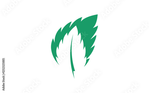 Mint leaves flat vector icon illustration design template v.9