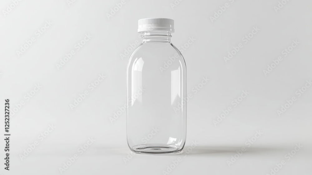 Empty clear plastic bottle on white. Mockup for drinks Empty clear plastic bottle on white. Mockup for drinks