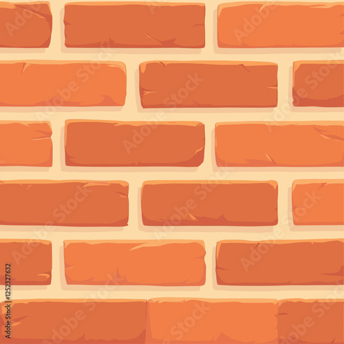 Cartoon Orange Brick Wall Texture