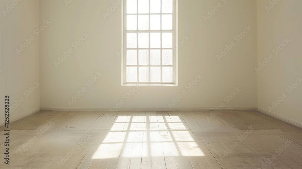 Sunlight Streaming Through Window in Empty Room Sunlight Streaming Through Window in Empty Room