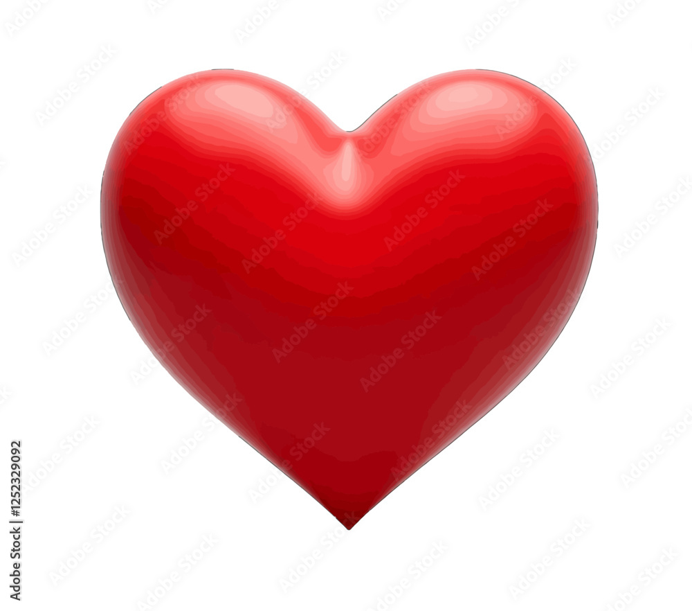 Shiny Red Heart with Transparent Background Shiny Red Heart with Transparent Background