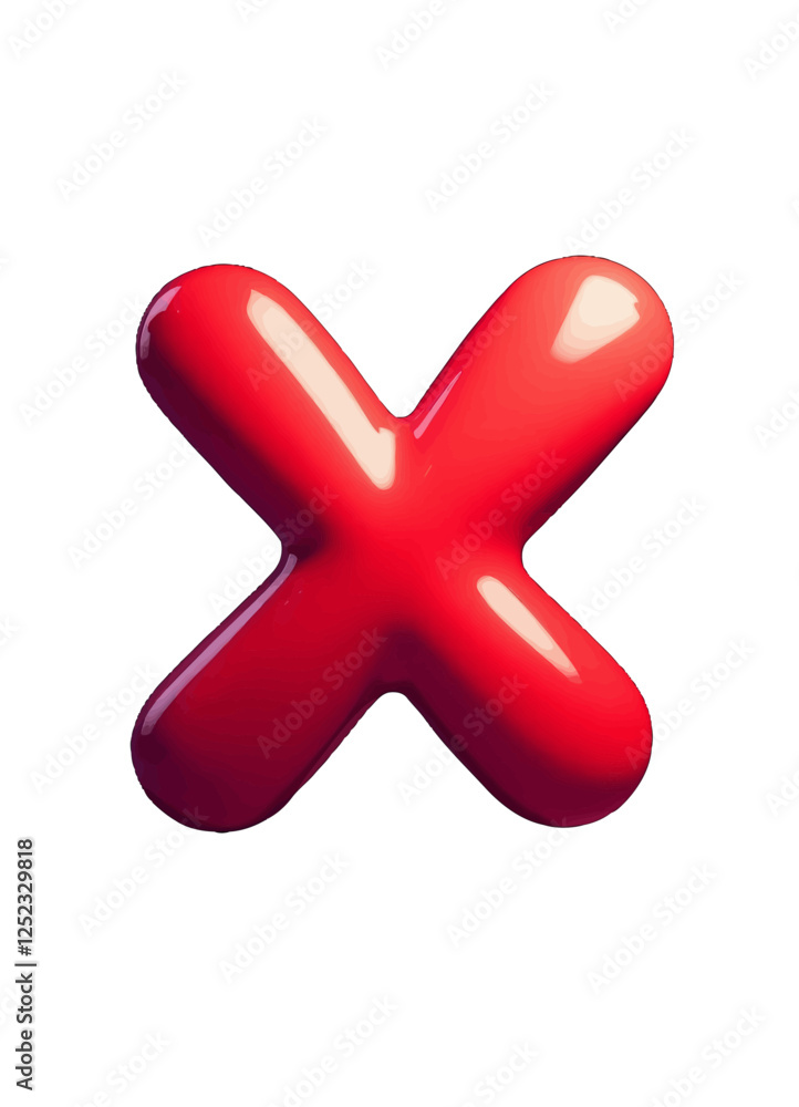 3D Red X Mark with Transparent Background 3D Red X Mark with Transparent Background