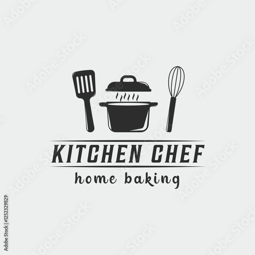 kitchen set vintage logo vector illustration template icon graphic design