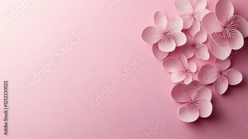 Delicate Pink Paper Flowers on a Soft Background