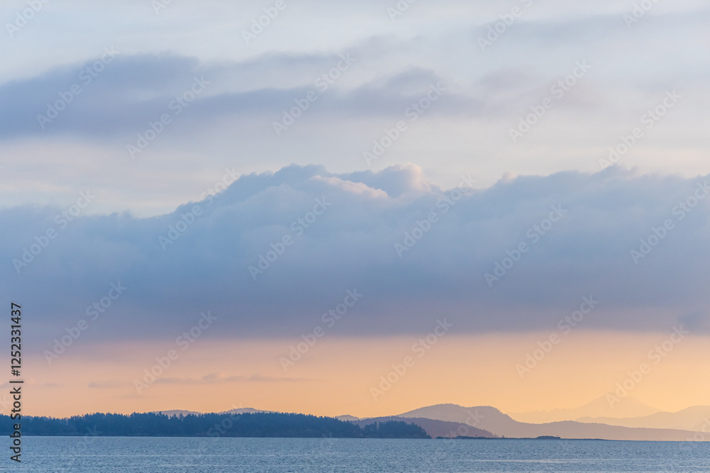 Scenic Coastal Landscape at Sunrise near Vancouver Island, Canada Scenic Coastal Landscape at Sunrise near Vancouver Island, Canada