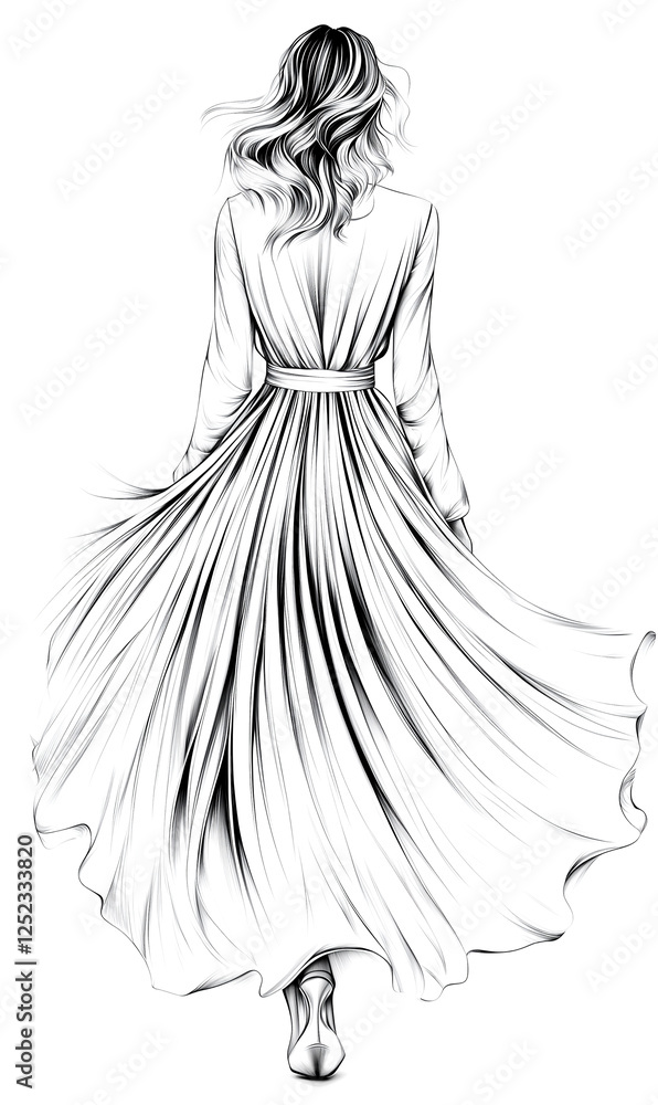 Fototapeta premium Illustration of Stylish fashion models. Pretty young girls. Fashion girls Sketch