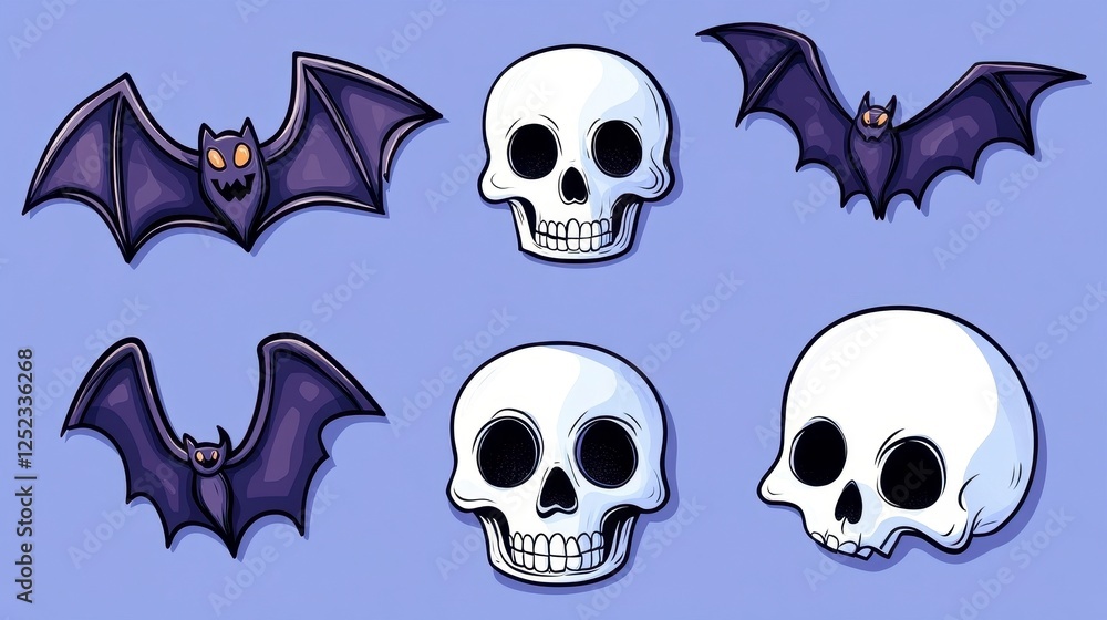 Bats and Skulls Design Bats and Skulls Design