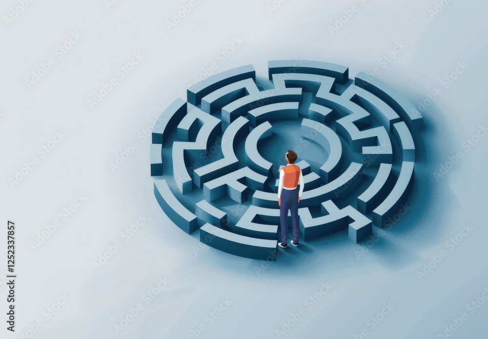 A man is looking at a maze A man is looking at a maze