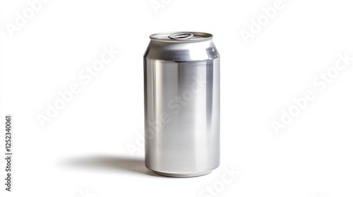Aluminum can, studio shot, white background, beverage packaging