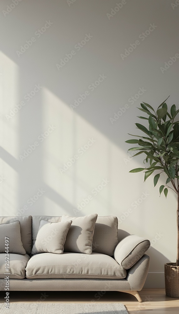 sofa wohnzimmer vor im wand couch living room wall background architecture interior home couch interior canvas poster room decoration vase modern artwork interior art furniture three-dimensional