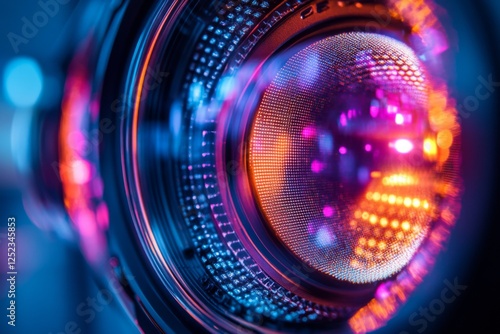 Close-up of a glowing digital globe with futuristic design photo