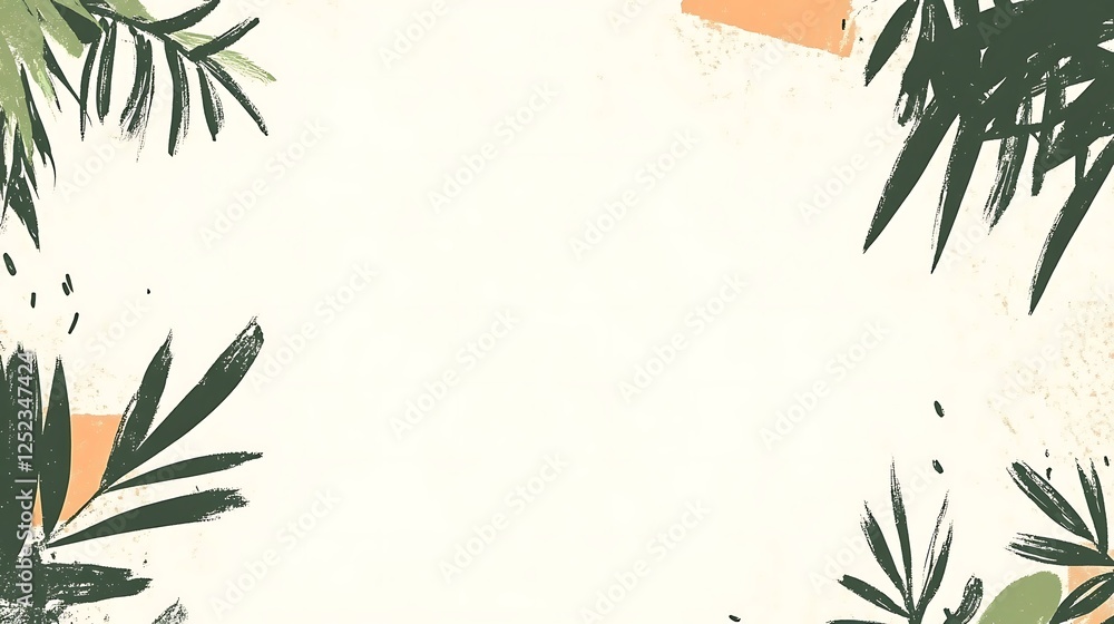 Abstract Tropical Leaf Frame Design Artwork Abstract Tropical Leaf Frame Design Artwork