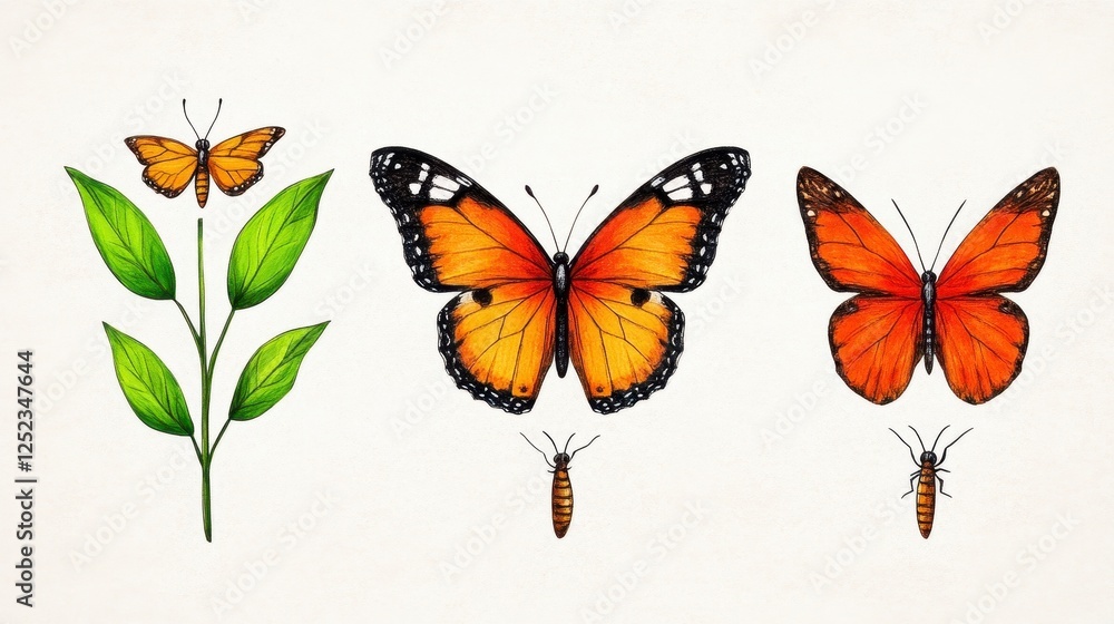 Obraz premium Colorful Butterfly Illustrations