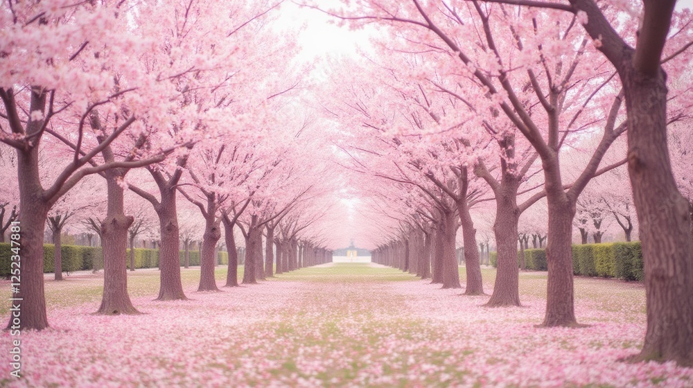 custom made wallpaper toronto digitalSerene Cherry Blossom Pathway in Full Bloom During Springtime