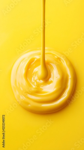 Wallpaper Mural Yellow paint pouring in swirl on bright background, vibrant art concept Torontodigital.ca