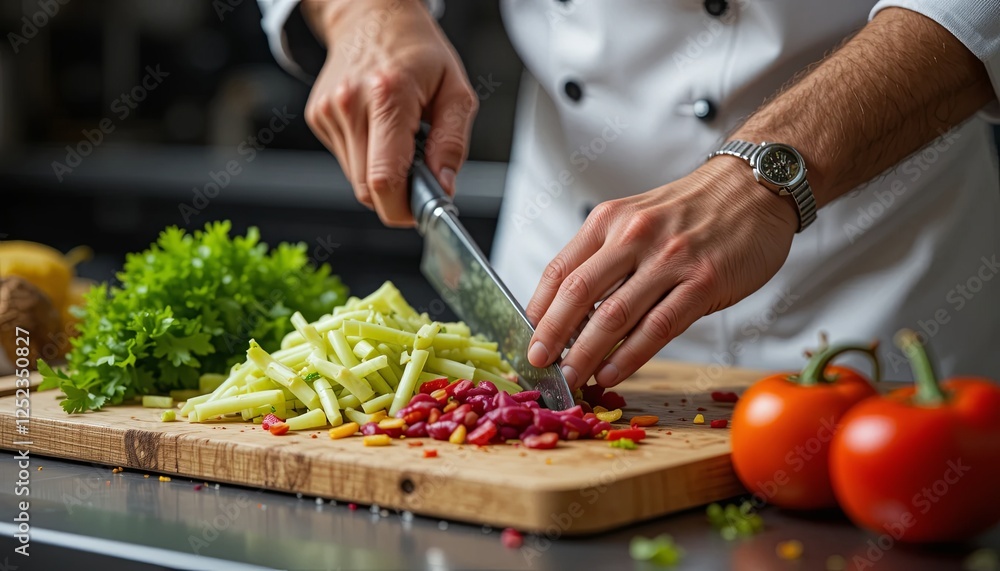 Chopping fresh vegetables kitchen cooking action modern space close-up culinary art Chopping fresh vegetables kitchen cooking action modern space close-up culinary art