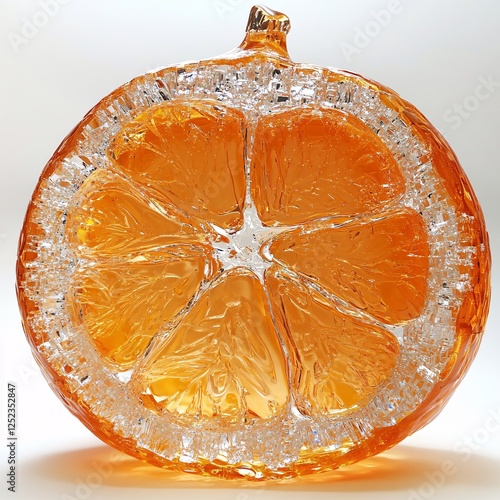 Glass Sculpture of an Orange Slice Art