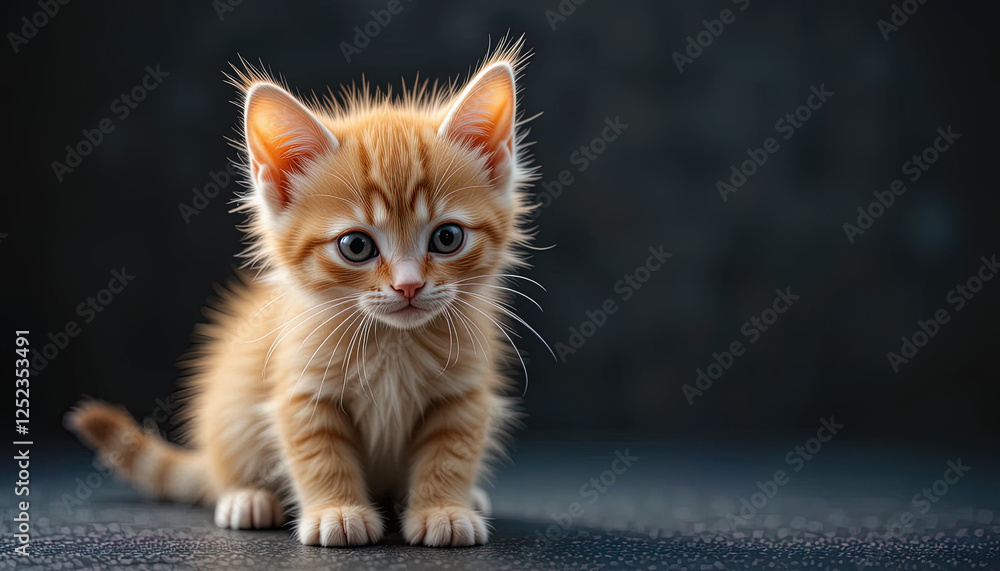 tiny cute cute ginger tabby kitten studio lighting sharp focus generative ai tiny cute cute ginger tabby kitten studio lighting sharp focus generative ai