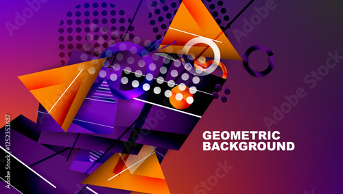 Abstract background geometric design with colorful gradients