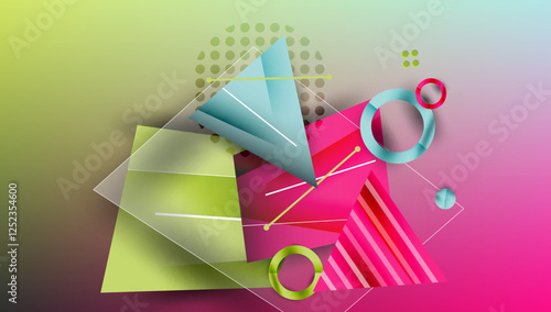 Abstract background geometric design with colorful gradients