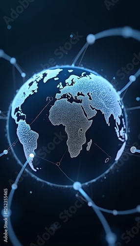 Obraz na płótnie world earth transformation communication global networking digital pattern earth earth global networking digital communication ai transformation generated energy electric background technology w salonie