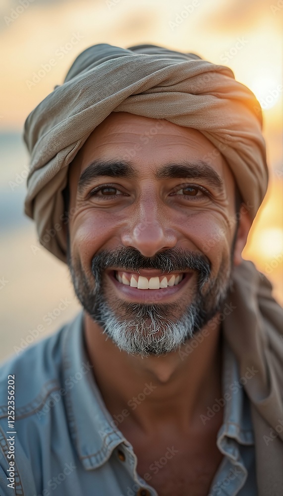 background man beach lifestyle grinning hijab 40s portrait aring photography portrait head shot happy cheerful grateful smiling gleeful beaming delighted joyful amused professional middle-aged