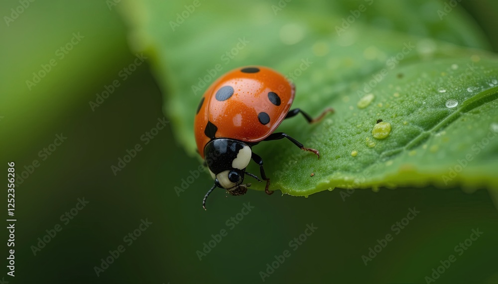 Ladybug on leaf nature close-up garden macro photography insect behavior Ladybug on leaf nature close-up garden macro photography insect behavior