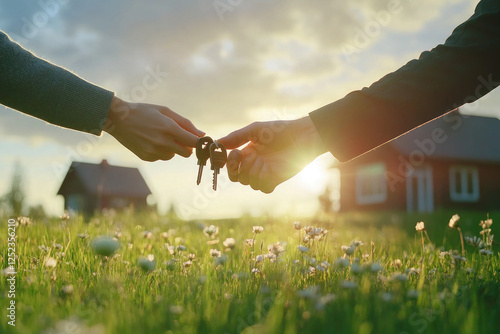 Handing Over Keys: Real Estate and Ownership Concept