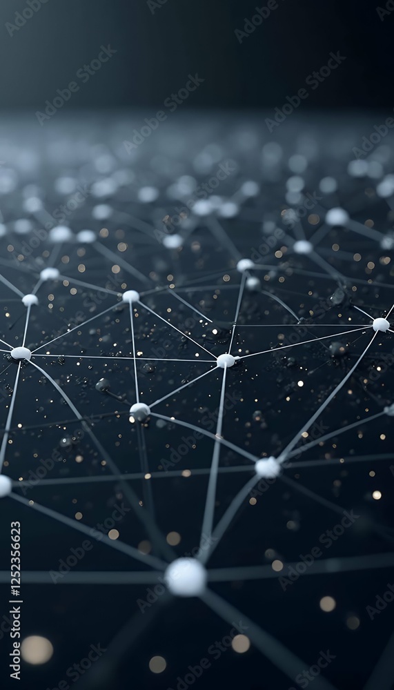 panoramic digital forming view nodes ecosystem representation a minimalist interconnected panoramic view abstract design digital concept interconnected node ecosystem innovation communication sleek