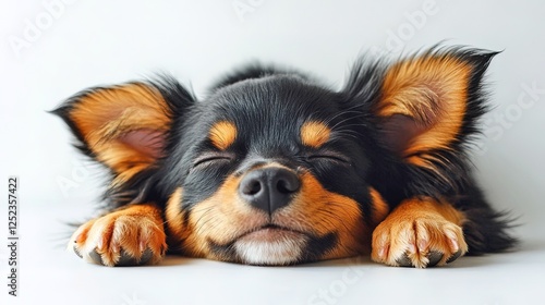 Miniature pinscher on white background