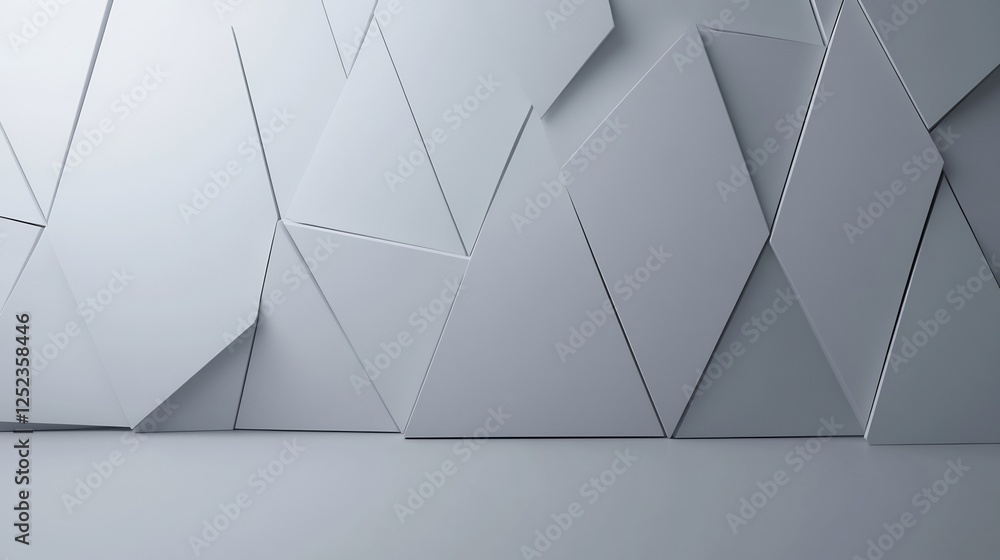 Abstract White Geometric Wall Soft Light. AI Generated Abstract White Geometric Wall Soft Light. AI Generated