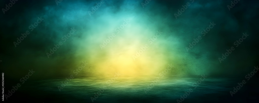 Fototapeta premium Smoky green yellow studio background