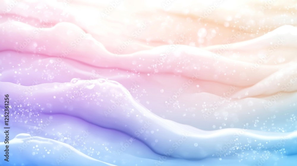 Obraz premium Dreamy Abstract Pastel Liquid Waves with Sparkles. Generative AI