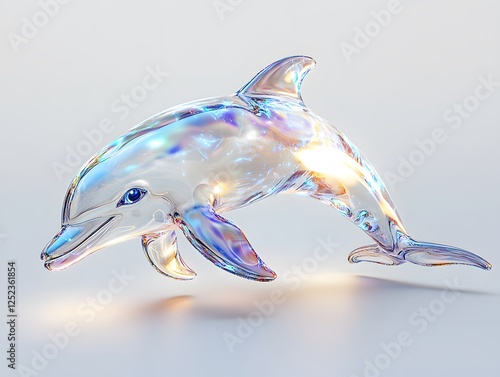 3D animation style of an enchanting dolphin photo