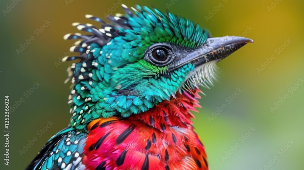 Vibrant close-up of a colorful bird showcasing intricate feather patterns against a blurred background Vibrant close-up of a colorful bird showcasing intricate feather patterns against a blurred background