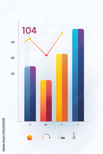 Quarterly Revenue Performance Chart with Trend Line and Key Milestones for Financial Analysis