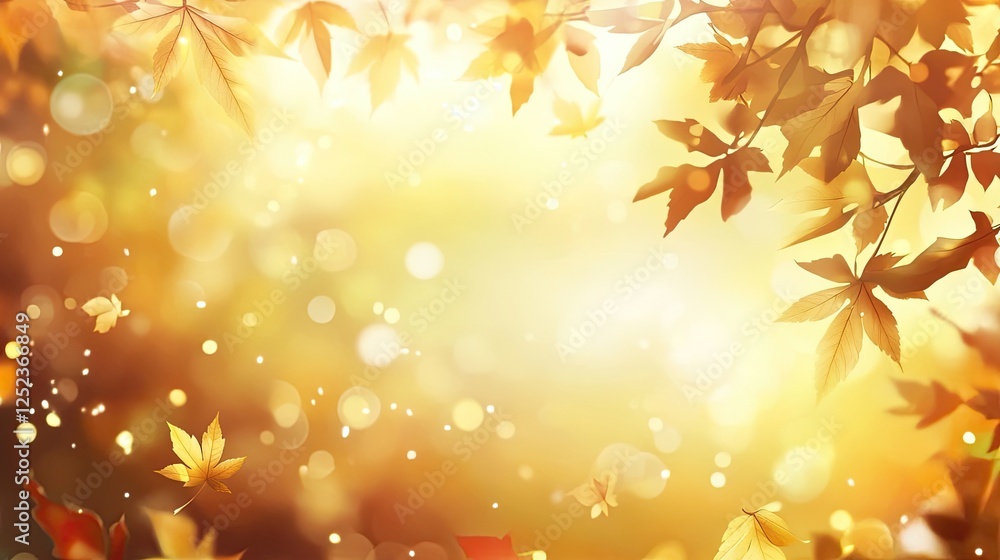 Beautiful maple leaves on a sunny autumn day, blurred background Beautiful maple leaves on a sunny autumn day, blurred background